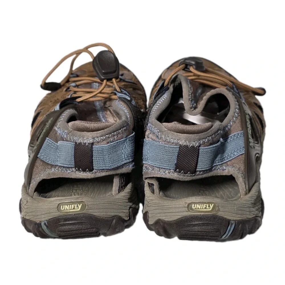 Merrell Womens Size 8 Brown Sugar Blue Heaven Unifly Hiking Trail Sandal Vibram